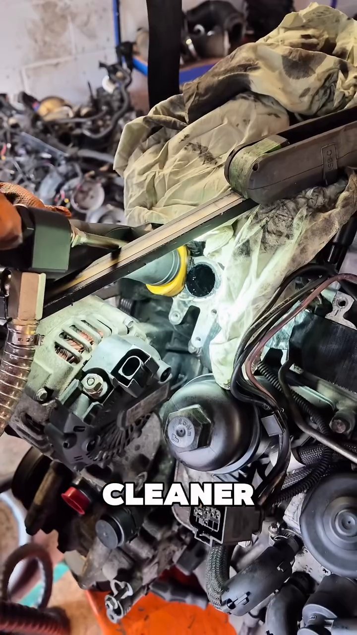 Walnut blasting an engine intake to remove carbon deposits